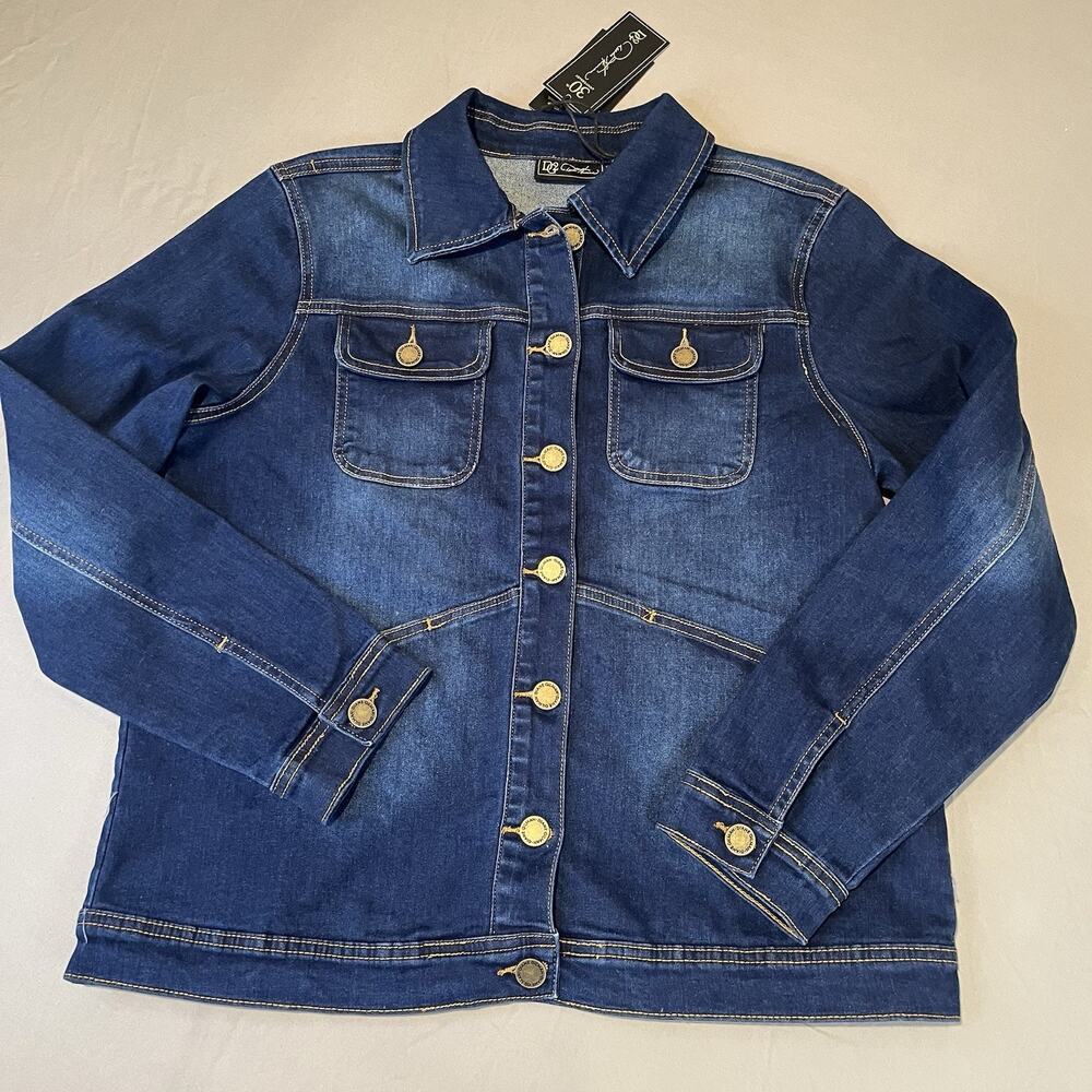 Women's DG2 Diane Gilman Denim Jacket Med Dragon Annivers Rhinestone Embroidered - Picture 3 of 9